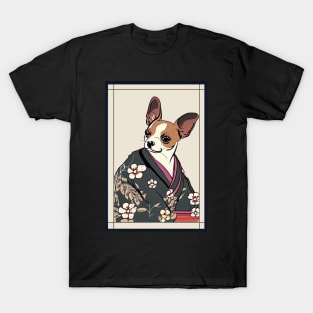 Chihuahua Japanese wear kimono vintage T-Shirt